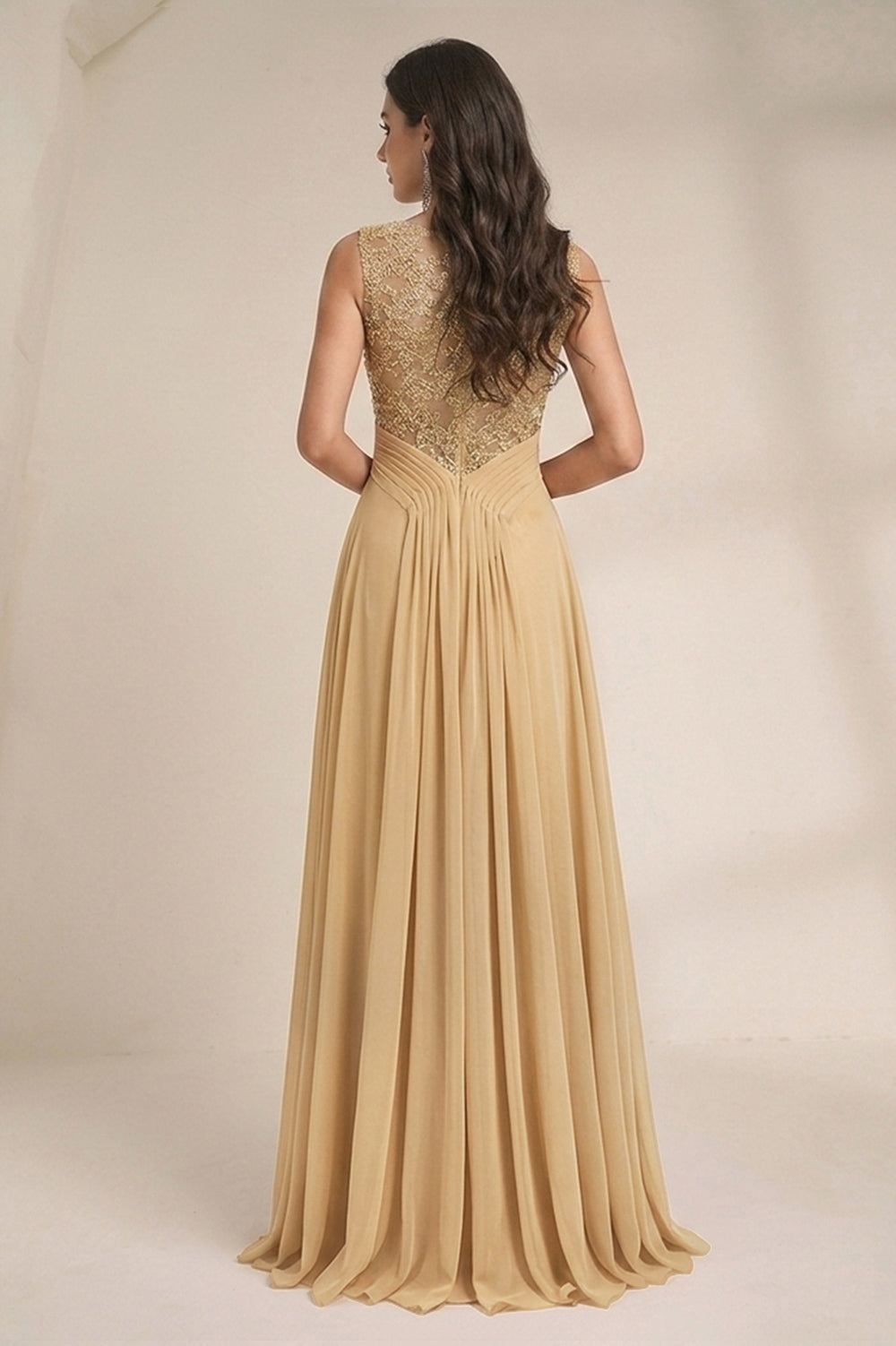Tulle A-Line Evening Dress with Floral Illusion Bodice