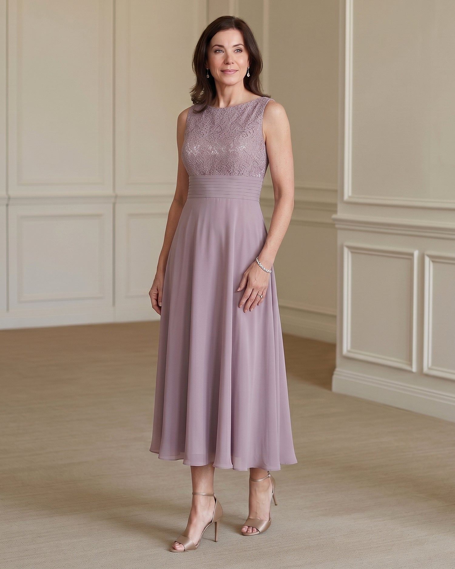 Sleeveless Lace Waist Length Jacket Mother of the Bride Dresses