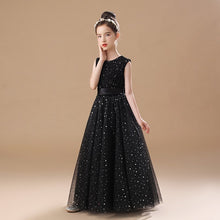 Sparkle Princess Black Tulle Sequins Flower Girl Dress
