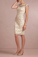 Sheath/Column Cap sleeves Knee-length Lace Appliques Mother Of The Bride Dresses