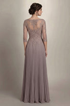 Long Applique Mother of the Bride Dress with sleeves