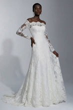 Off-the-shoulder Full/Long Sleeves Lace Bridal Wedding Dresses