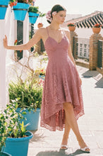 A-line High Low Homecoming Dresses with Lace