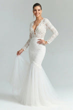 Long Sleeves V-neck Lace Boho Wedding Dress
