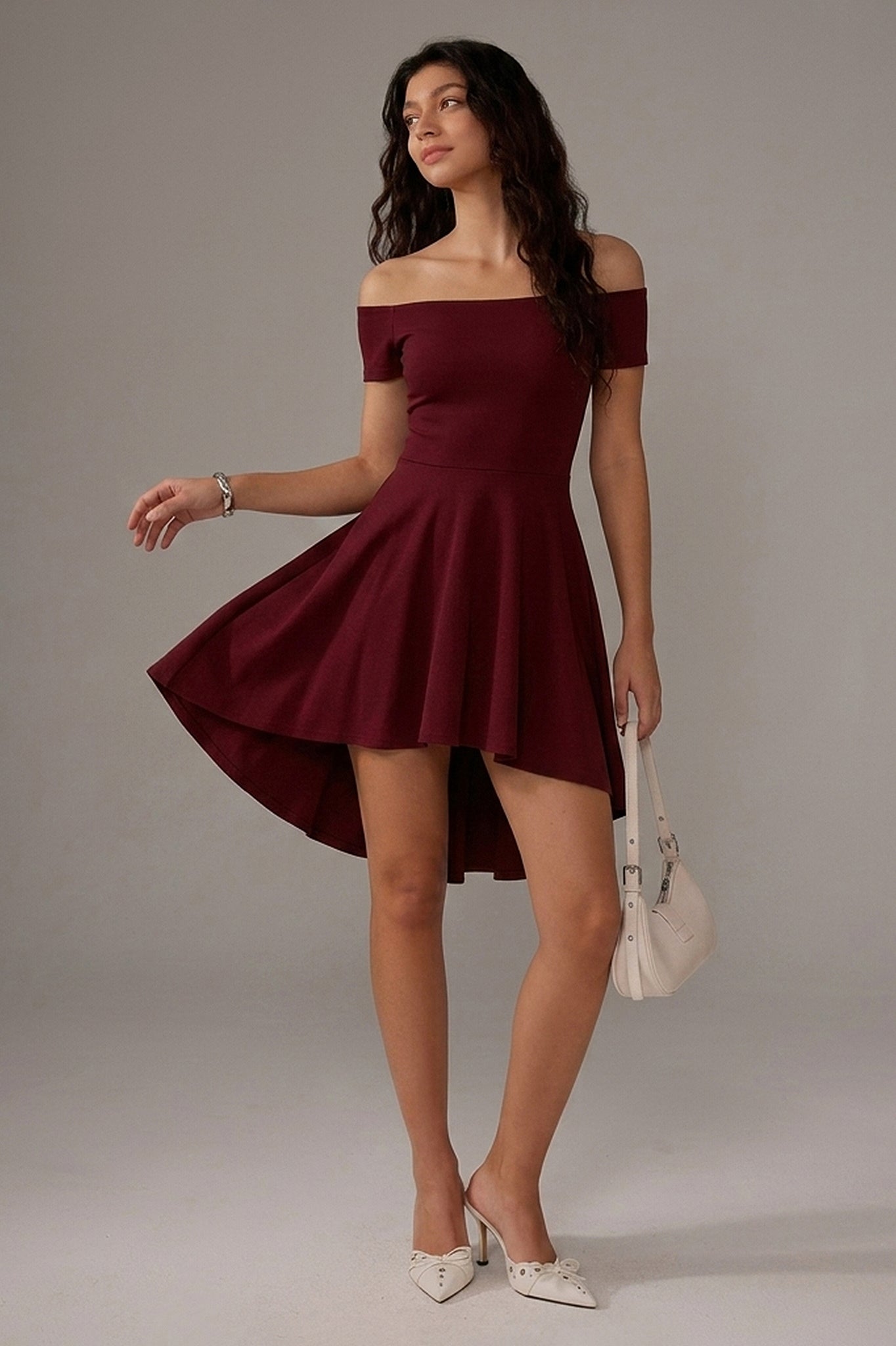 Off-the-Shoulder High Low Wedding Guest Dresses Angrila Off-the-Shoulder High Low Wedding Guest Dresses Angrila