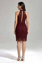 Halter Lace Cocktail Dresses Wedding Guest Dress