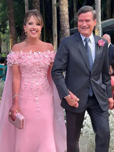 Long Off-The-Shoulder Mermaid Chiffon Wedding Guest Dresses with Appliques