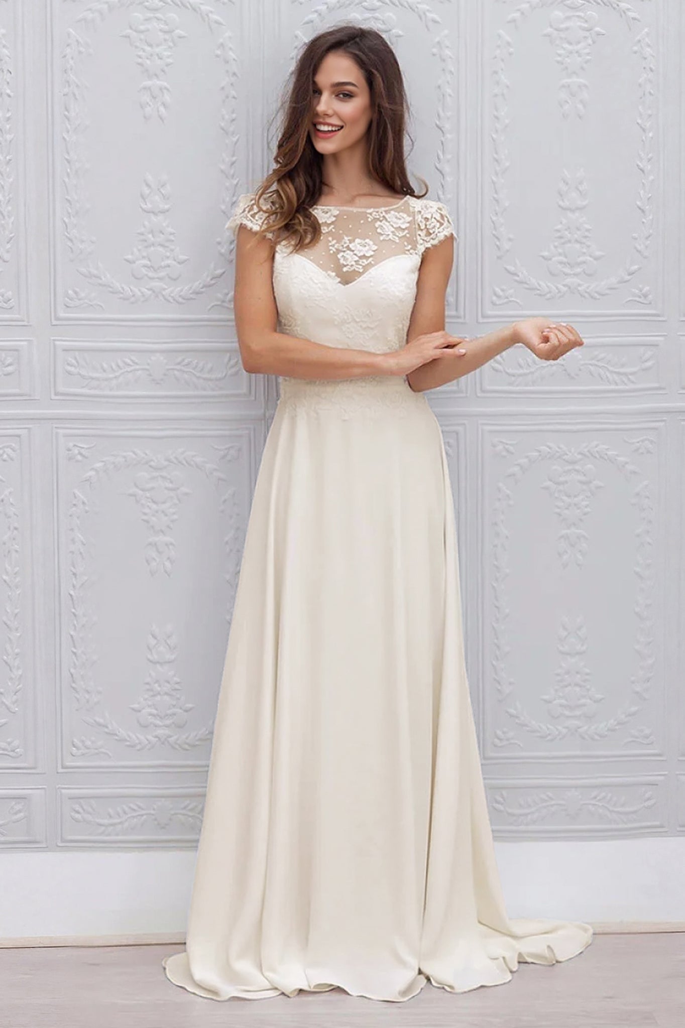 Bohemian Simple Beach A-Line Wedding Dresses Angrila Bohemian Simple Beach A-Line Wedding Dresses Angrila