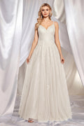 Ivory Sequined Lace and Tulle A-Line Wedding Dress