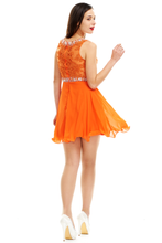 Sexy Applique A-line Short Chiffon Homecoming Dresses with Beads