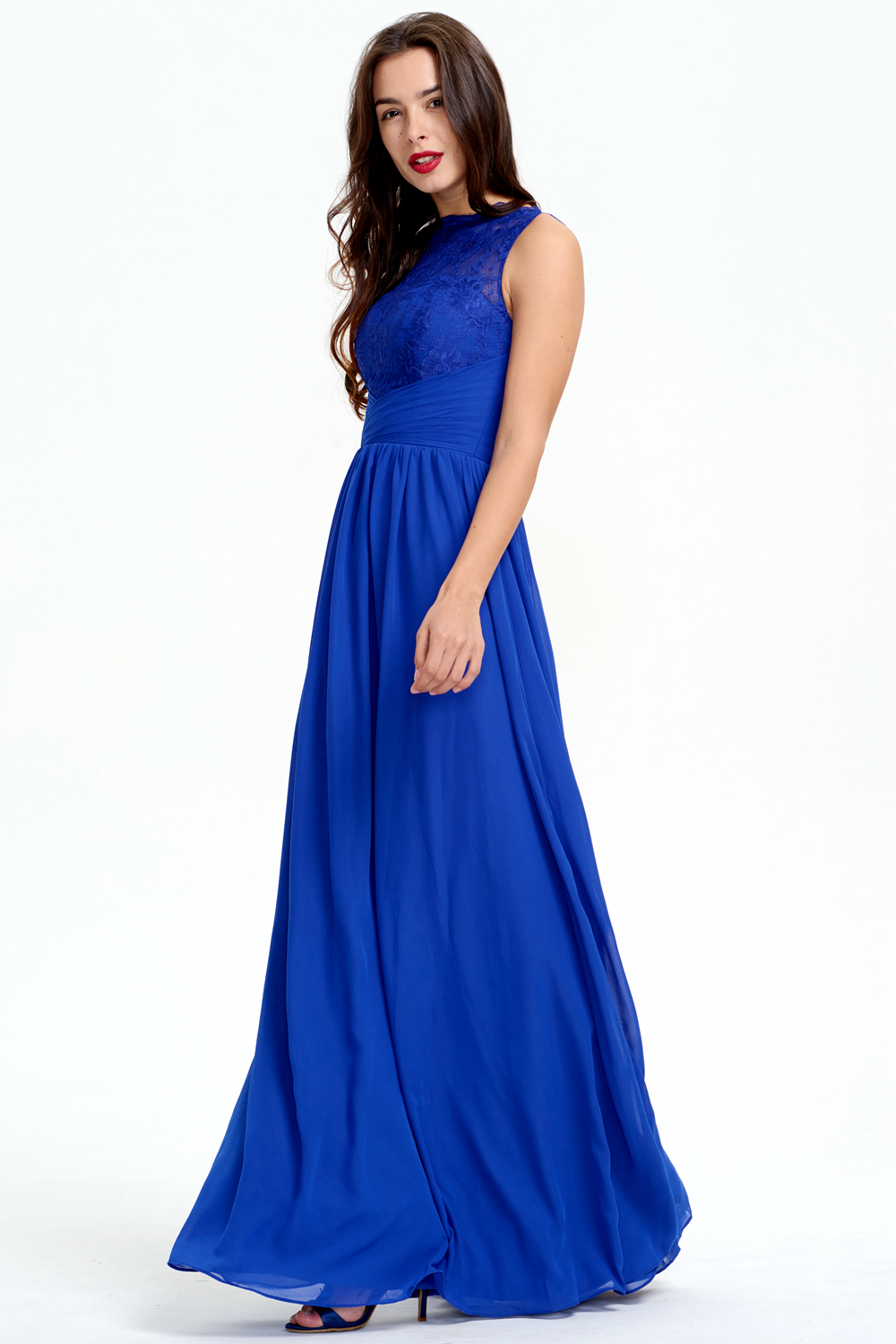 Ruched Lace and Chiffon A-Line Bridesmaid Dress