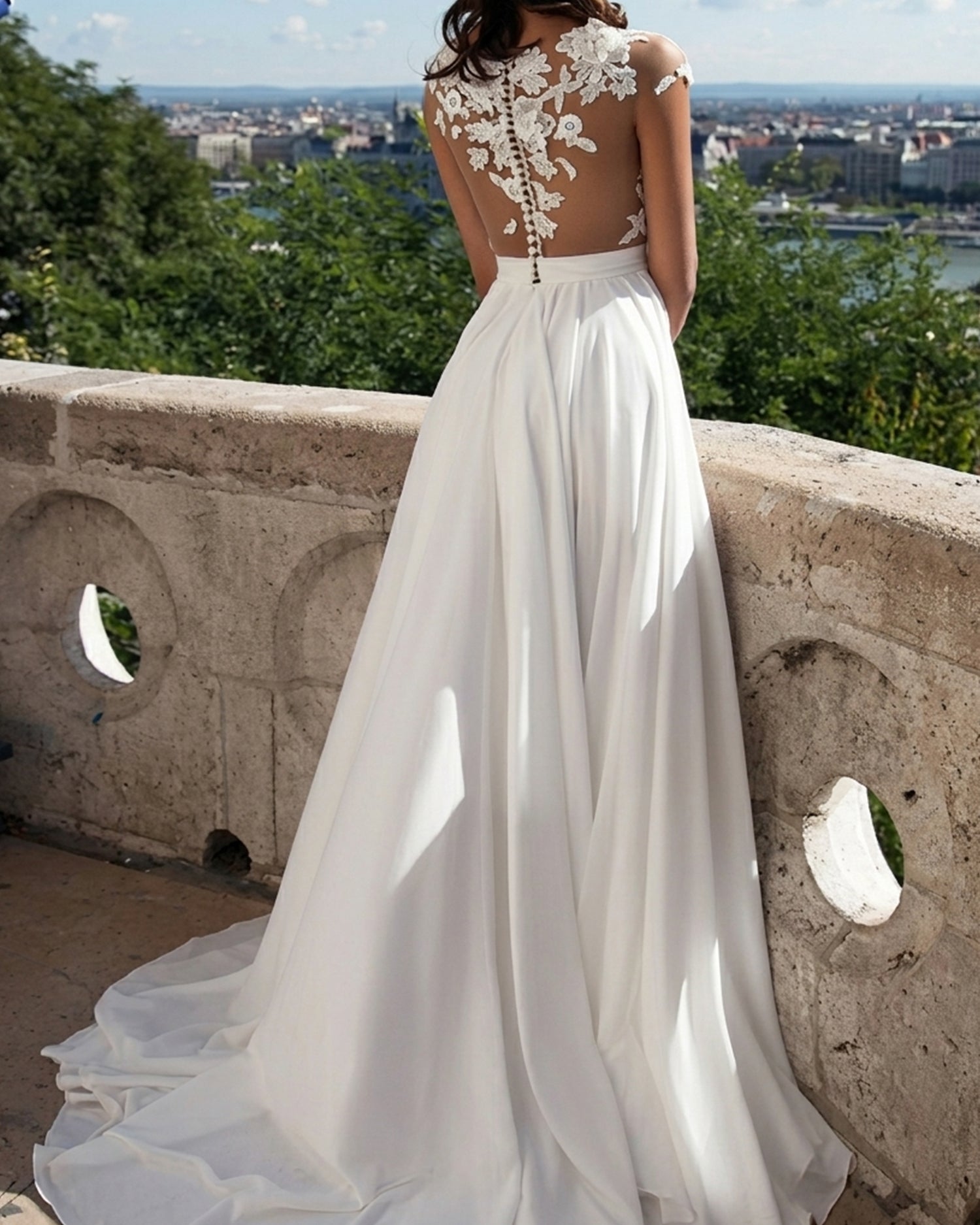 Appliqued Sexy Chiffon Wedding Dresses