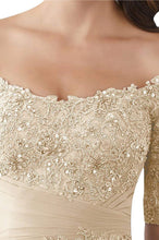 Mother of The Bride Gowns with Sleeves Lace Long Chiffon Beaded