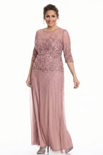 Sheath/Column 1/2 Sleeves Sequins Long Plus Size Mother of the Bride Dresses