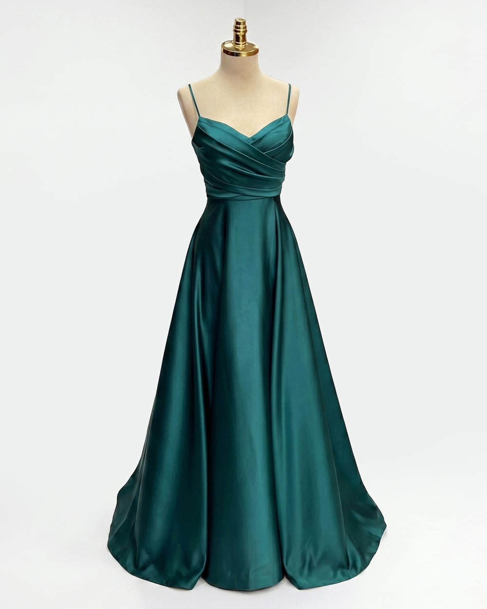 Ruched Sweetheart Stretch Satin A-Line Prom Dress with Pockets