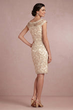 Sheath/Column Cap sleeves Knee-length Lace Appliques Mother Of The Bride Dresses