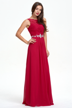 Classic A-line Sleeveless Zipper Chiffon Prom Dress With Beading
