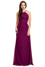 Sleeveless Chiffon Crepe Side-Pleated Bridesmaids Dresses