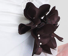 Formal White Shimmering Organza Off-the-Shoulder Flower Girl Dress