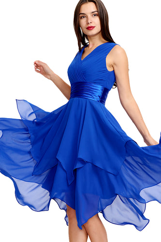 Elegant V-Neck Sleeveless Pleats Chiffon Bridesmaid Dresses