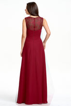 V-neck A-Line Slim Fit Floor Length Chiffon Bridesmaid Dresses