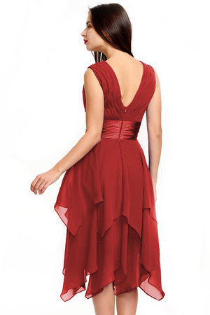 Royal Blue Tiered Chiffon A-Line Homecoming Dress with Handkerchief Hem