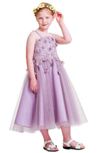 Cute Square Neckline Tulle A-line style Lilac Flower Girl Dress