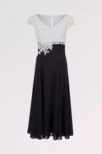 A-line V-neck Cap Sleeves Tea-length Chiffon Lace Mother of the Bride Dresses