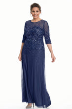 Sheath/Column 1/2 Sleeves Sequins Long Plus Size Mother of the Bride Dresses