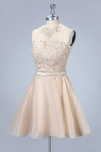Short Sleeveless Applique Homecoming Dresses