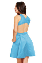 A-line Scoop Neck Short Satin Homecoming Dress With Lace