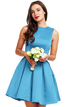 A-line Sleeveless Short Satin Homecoming Dress With Rose