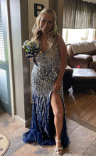 Sweetheart Neck Rhinestone Mermaid Tulle Slit Prom/Evening Dress