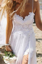 Alluring A-line/Princess Sleeveless Boho Lace Sweep Train Wedding Dresses