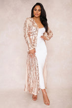 In Stock Women's Sequins Open Front Long Sleeve Club Cardigan for Evening Prom Jacket Coat