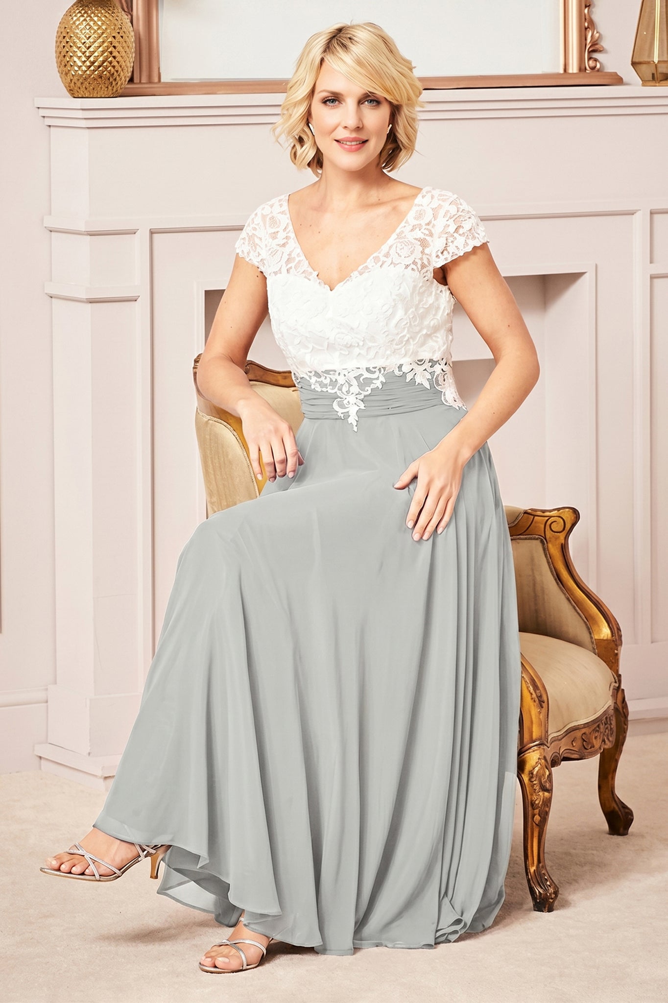 A-Line V-neck Ankle-length Chiffon Mother of the Bride Dress Angrila A-Line V-neck Ankle-length Chiffon Mother of the Bride Dress Angrila