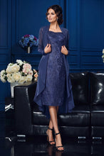 Two Piece Sheath/Column Sweetheart Knee Length Lace Mother of the Bride Dress