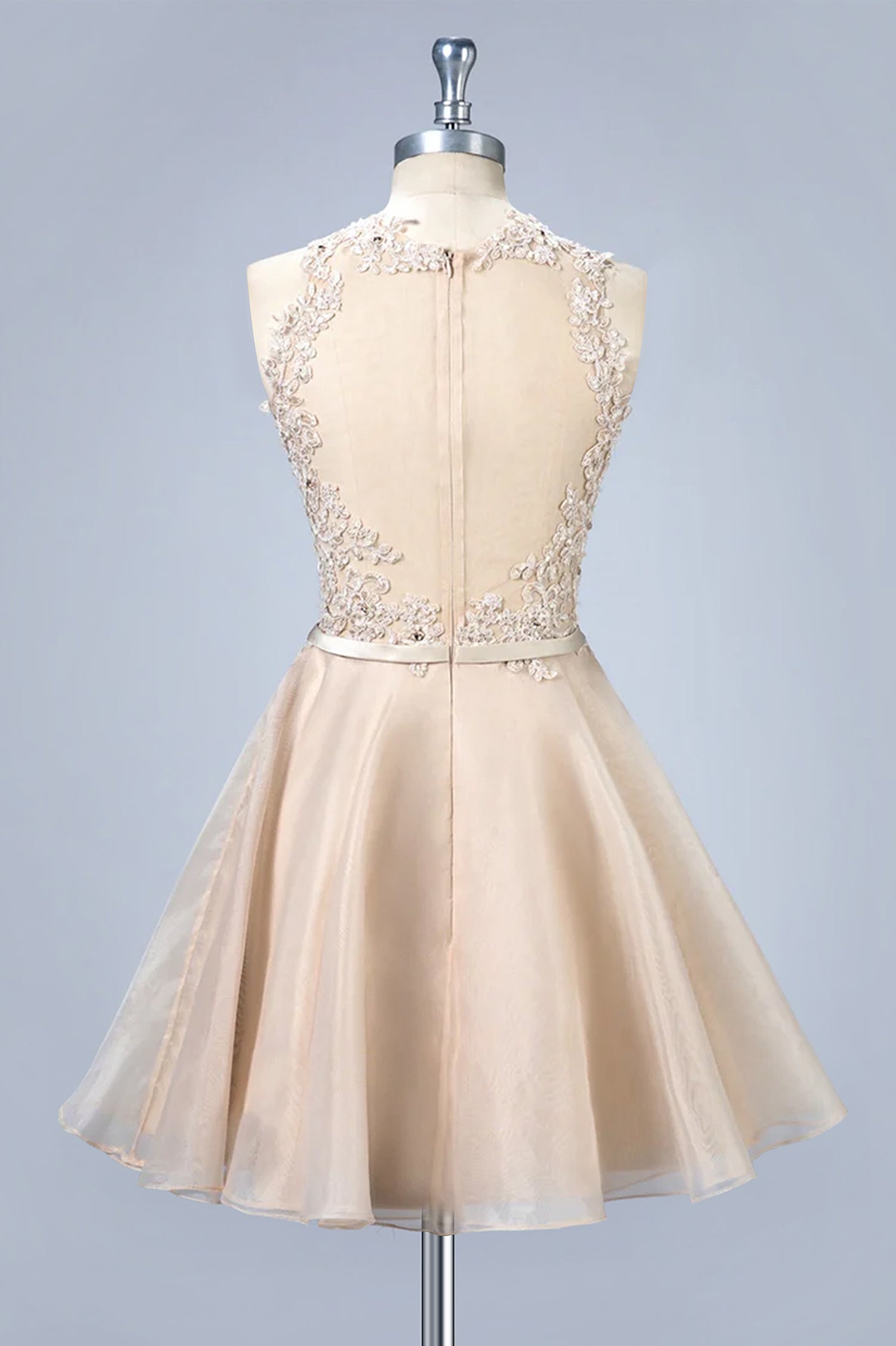 Short Sleeveless Applique Homecoming Dresses