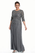 Sheath/Column 1/2 Sleeves Sequins Long Plus Size Mother of the Bride Dresses