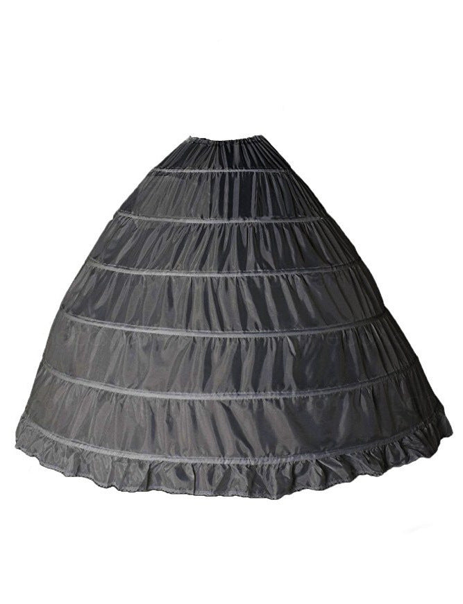 6 Hoops Long White Petticoat Ball Gown for Lady Dress