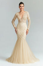 Long Sleeves V-neck Lace Boho Wedding Dress