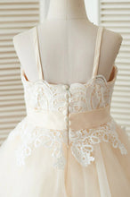 Tulle Straps Flower Girl Dress