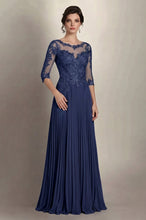 Long Applique Mother of the Bride Dress with sleeves