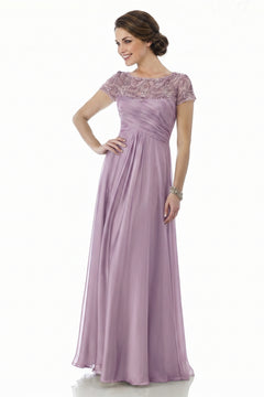Wisteria Ruched Lace and Chiffon A-Line Mother of the Bride Gown