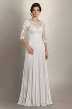 Long Applique Mother of the Bride Dress with sleeves
