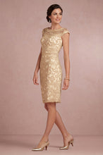 Sheath/Column Cap sleeves Knee-length Lace Appliques Mother Of The Bride Dresses