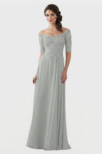 Mother of The Bride Gowns with Sleeves Lace Long Chiffon Beaded