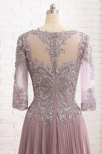 Tulle & Chiffon Scoop A-line Mother Of The Bride Dress With Lace Flowers Appliques