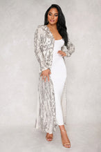 In Stock Women's Sequins Open Front Long Sleeve Club Cardigan for Evening Prom Jacket Coat