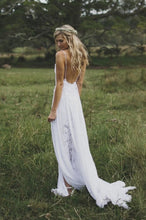 Alluring A-line/Princess Sleeveless Boho Lace Sweep Train Wedding Dresses